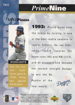 1998 Upper Deck - Prime Nine #PN10 Mike Piazza Back