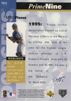1998 Upper Deck - Prime Nine #PN12 Mike Piazza Back