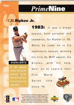 1998 Upper Deck - Prime Nine #PN30 Cal Ripken Jr. Back