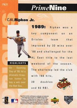 1998 Upper Deck - Prime Nine #PN31 Cal Ripken Jr. Back