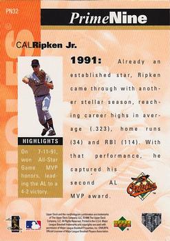 1998 Upper Deck - Prime Nine #PN32 Cal Ripken Jr. Back