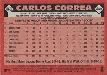 2016 Topps Archives - Fan Favorite Autographs #FFA-CC Carlos Correa Back