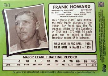 2016 Topps Archives - Fan Favorite Autographs #FFA-FH Frank Howard Back