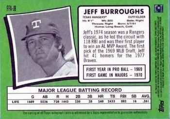 2016 Topps Archives - Fan Favorite Autographs #FFA-JB Jeff Burroughs Back