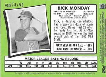 2016 Topps Archives - Fan Favorite Autographs Red Border #FFA-RM Rick Monday Back
