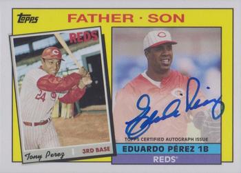 2016 Topps Archives - 1985 Topps Father-Son Autographs #FS-PP Eduardo Perez/Tony Perez Front