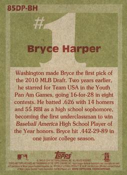 2016 Topps Archives - 1985 Topps #1 Draft Picks #85DP-BH Bryce Harper Back