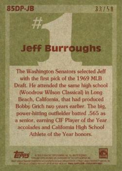2016 Topps Archives - 1985 Topps #1 Draft Pick Red Border #85DP-JB Jeff Burroughs Back