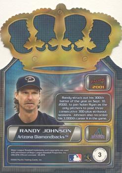 2001 Pacific - Gold Crown Die Cuts #3 Randy Johnson  Back
