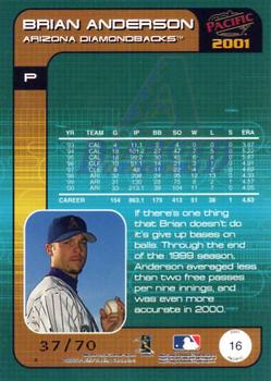 2001 Pacific - Hobby LTD #16 Brian Anderson  Back