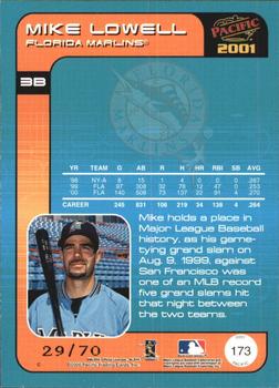 2001 Pacific - Hobby LTD #173 Mike Lowell  Back