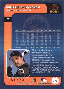 2001 Pacific - Hobby LTD #276 Mike Piazza  Back