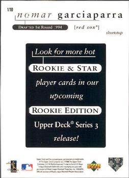 1998 Upper Deck - Rookie Edition Preview #1 Nomar Garciaparra Back