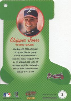 2001 Pacific - Ornaments #2 Chipper Jones  Back