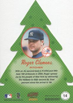 2001 Pacific - Ornaments #14 Roger Clemens  Back