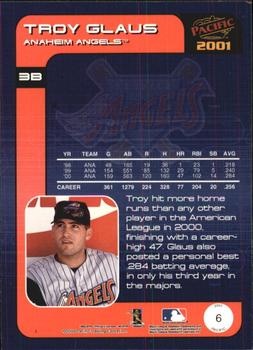 2001 Pacific - Premiere Date #6 Troy Glaus  Back