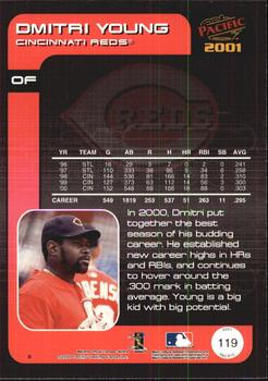 2001 Pacific - Premiere Date #119 Dmitri Young  Back