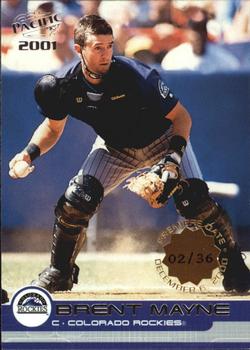 2001 Pacific - Premiere Date #142 Brent Mayne  Front