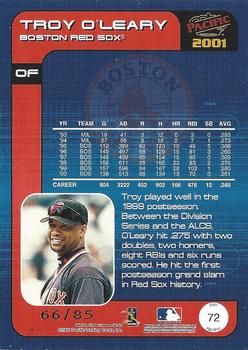 2001 Pacific - Retail LTD #72 Troy O'Leary  Back