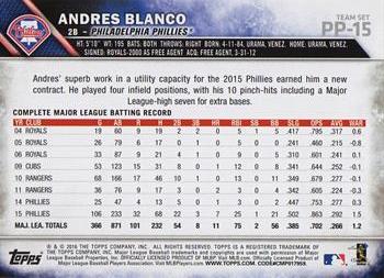 2016 Topps Philadelphia Phillies #PP-15 Andres Blanco Back