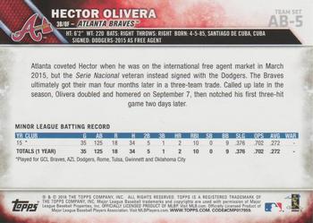2016 Topps Atlanta Braves #AB-5 Hector Olivera Back