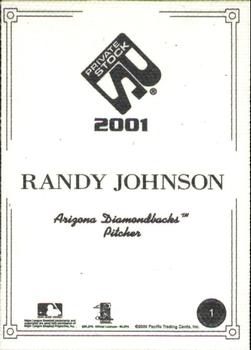 2001 Pacific Private Stock - Artist's Canvas #1 Randy Johnson  Back