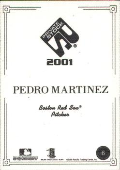 2001 Pacific Private Stock - Artist's Canvas #6 Pedro Martinez  Back