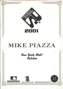 2001 Pacific Private Stock - Artist's Canvas #12 Mike Piazza  Back