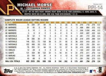 2016 Topps Pittsburgh Pirates #PPI-14 Michael Morse Back