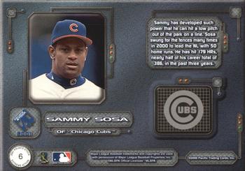 2001 Pacific Private Stock - Extreme Action #6 Sammy Sosa  Back