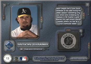2001 Pacific Private Stock - Extreme Action #13 Jason Giambi  Back