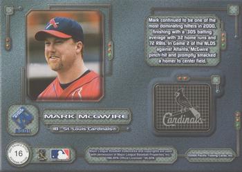 2001 Pacific Private Stock - Extreme Action #16 Mark McGwire  Back