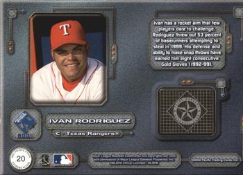 2001 Pacific Private Stock - Extreme Action #20 Ivan Rodriguez  Back