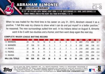 2016 Topps Cleveland Indians #CI-8 Abraham Almonte Back