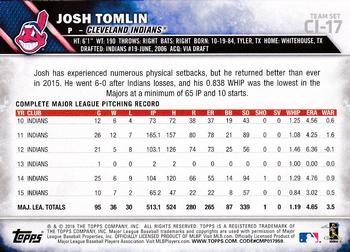 2016 Topps Cleveland Indians #CI-17 Josh Tomlin Back