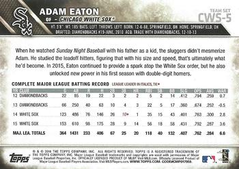 2016 Topps Chicago White Sox #CWS-5 Adam Eaton Back