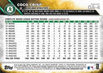 2016 Topps Oakland Athletics #OA-4 Coco Crisp Back