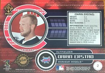 2001 Pacific Private Stock - Game-Used Gear #2 Darin Erstad Back