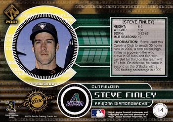 2001 Pacific Private Stock - Game-Used Gear #14 Steve Finley Back
