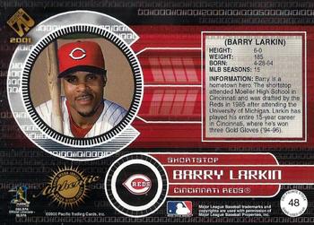 2001 Pacific Private Stock - Game-Used Gear #48 Barry Larkin Back