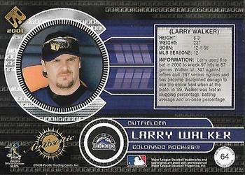 2001 Pacific Private Stock - Game-Used Gear #64 Larry Walker Back