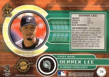 2001 Pacific Private Stock - Game-Used Gear #78 Derrek Lee Back