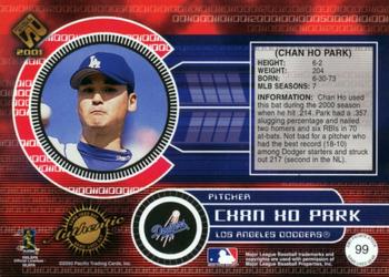2001 Pacific Private Stock - Game-Used Gear #99 Chan Ho Park Back