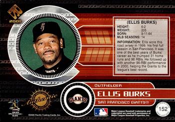 2001 Pacific Private Stock - Game-Used Gear #152 Ellis Burks Back