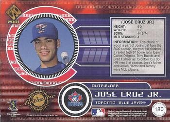 2001 Pacific Private Stock - Game-Used Gear #180 Jose Cruz Jr. Back