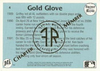 1991 Front Row Ken Griffey Jr. - Charter Member #4 Ken Griffey Jr. Back