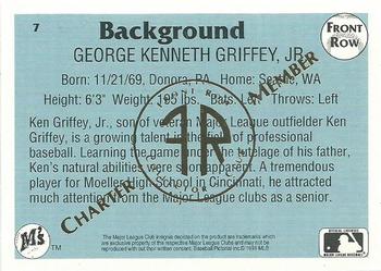 1991 Front Row Ken Griffey Jr. - Charter Member #7 Ken Griffey Jr. Back