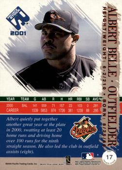 2001 Pacific Private Stock - Gold Portraits #17 Albert Belle  Back