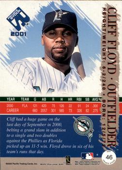 2001 Pacific Private Stock - Gold Portraits #46 Cliff Floyd  Back
