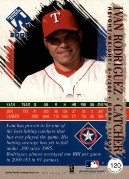 2001 Pacific Private Stock - Gold Portraits #120 Ivan Rodriguez  Back